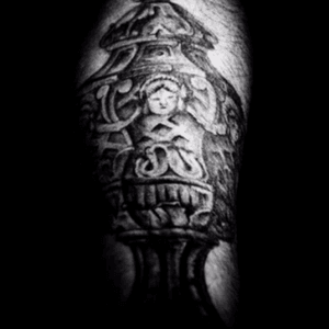 My #grial tattoo by #CharleyBastida at #CiudadTattooMéxico Photo by #JorjaCarreño #blackAndWhite #blackandgrey #blackandgreytattoo  