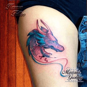 Watercolor dragon tattoo#tattoo #tatuaje #tattooed #marianagroning #karmatattoo #mexico #cdmx #watercolor #watercolortattoo #dragon #acuarela #tatuadora #mexicoDf 