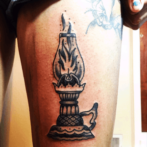 Lantern piece, my 4th tattoo by #SimonGrant #blackAndWhite 