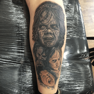 Exorcist piece, start of a Horror leg sleeve #horror #colour #portrait #fuckmejesus
