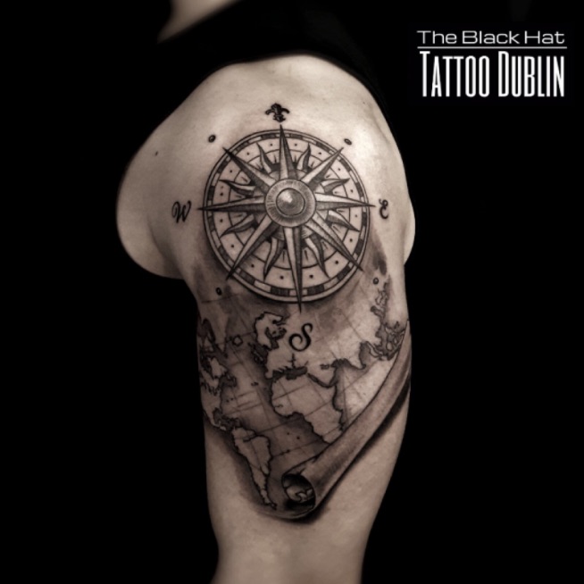 30 Stunning Compass Tattoo Designs  EntertainmentMesh