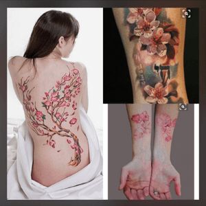 #dreamtattoo japanese cherry blossom flower and petals dancing down my back 🌸mmmm Cherry Blossoms, aka Sakura, are know for their short lifespan, reminding us that life is too short and we should appreciate all it has to give us. 