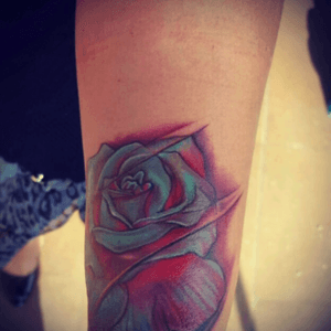blue rose signifies enigma and mystery, done by Chetan Salhotra at Devils Tattoos in New Delhi India