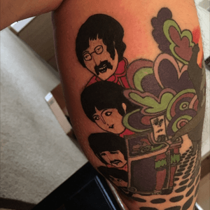 Beatles leg sleeve ...still a work in progress. Just the side and back of the calf. The rest is continued on the front