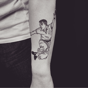 Gene Kelly tattoo by Matthew Cooley at Rain City Collective in Manchester