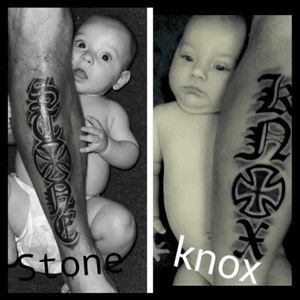 My partner with our boys names tattooed