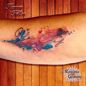 Yes Chef tattoo with watercolor background #tattoo #marianagroning #karmatattoo #cdmx #MexicoCity #watercolor #watercolortattoo #watercolortattooartist #yeschef 