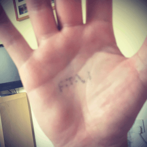 F.T.W on my palm, self done, very faded now