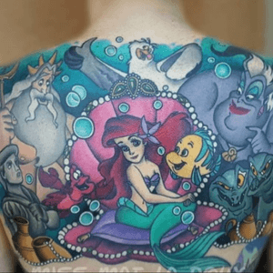Complete Ariel back piece #tattoo #Mermaid 
