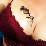 Finally got my boob tattoo #inkedgirl #boob #boobtattoo #blackandgrey #rose 
