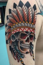 Neo-Traditional indian skull