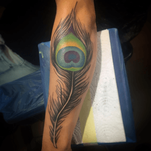 #tattoo #peacockfeather #colour #ezpen #cheyenne #vienna 