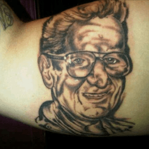 Third tattoo i got a portrait of my uncle who passed.