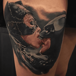 Batman and catwoman tattoo by pony lawson 