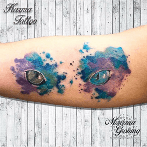 Watercolor cat eyes tattoo, tatuaje de ojos de gato con acuarela #tattoo #tatuaje #cdmx #mexico #karmatattoomx #marianagroning #watercolor #acuarela #watercolortattoo #tatuajeacuarela #cat #gato #felino #feline #eyes #ojos #cateye #ojosdegato #amazing #madeinmexico 