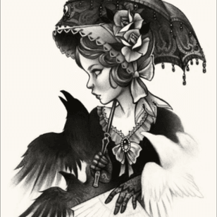 #tattooidea #sketch #nexttattoo #birds #animal #woman #gothic #detailed #blackwork #flower #3d 