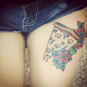 Veggie pizza. Lucky tattoos. Artist: Paloma Hernandez