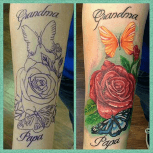 Love #tatted #me #girlswithtattoos #rose #butterfly