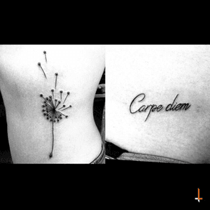 Nº127 #tattoo #dandelion #flower #carpediem #lettering #bylazlodasilva