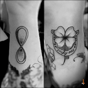 Nº141 Infinity Luck #tattoo #infinity #luck #lucky #clover #fourleafclover #lucky13 #luckythirteen #luckycharm #horseshoe #luckyone #13 #freehand #freehandtattoo #dotwork #bylazlodasilva