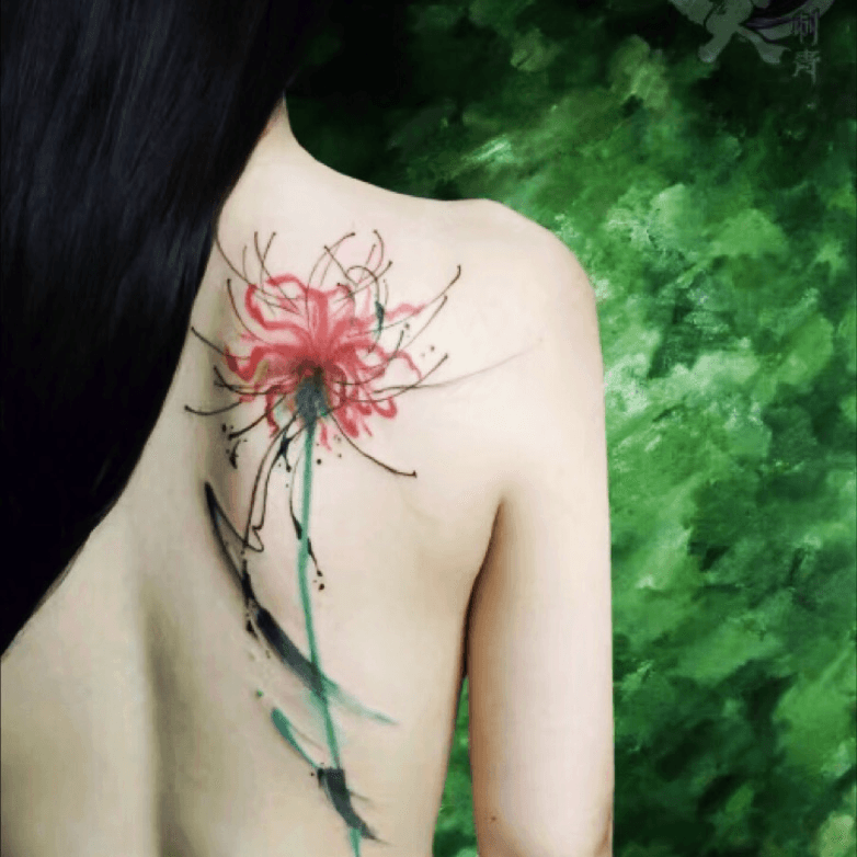 Red Spider Lily Temporary Tattoo by Zihee Set of 3  Small Tattoos
