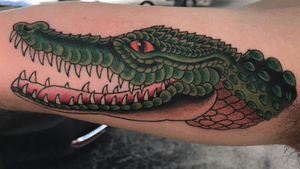 Gator head tattoo by Ryan George