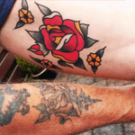 Replica tattoo father after 45 years. #rose #traditional #tattoojoris #Amsterdam 