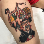 Circus theme tattoo by Al Boy #tattoooftheday 