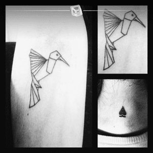 TAT No.31 "origami hummingbird" #tattoos #hummingbird #origami #lines #aceofspades #fixed #bylazlodasilva
