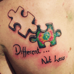 My first tattoo done by my cousin Jake Stanford about a year ago! #autismawareness 