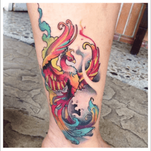 I would love this tattoo! Its a bright colorful phoenix, which symbolizes the rebirth of my life from the ashes of depression. I'm not sure yet where i would get it. Possibly my upper arm, or thigh? #megandreamtattoo #colorful #phoenix credit: spiritustattoo.com