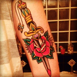 Dagger and Rose by Molly McKinnon @ Elm Street Tattoo