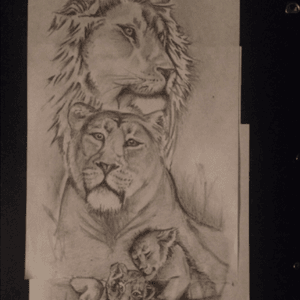 Drew this for someone to represent Dad-mum-2 children. Never got round to tattooing it. 