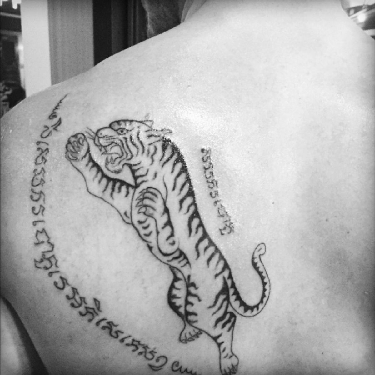 Tattoo uploaded by Rasmus • Sak yant suea paen made with bamboo in