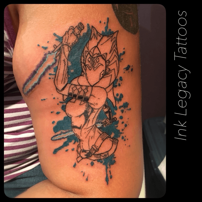Ashoka Tano VS Darth Vader Done by sloanpurple tattoo tattoos  tattooideas tattooing tattooed starwars starwarsfans starwarsart art  star  By Eel Ink  Porto heli  Tattoo studio  Facebook