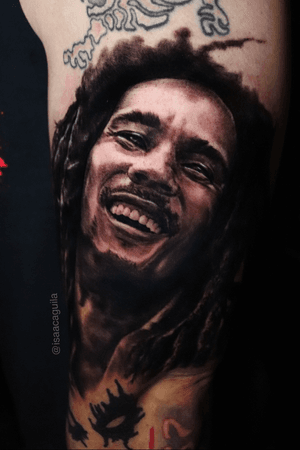 Bob Marley portrait done in black and grey 
