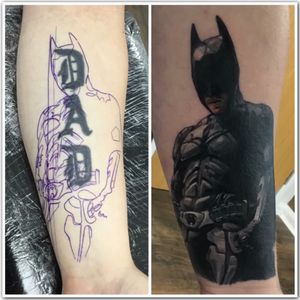 Tattoo uploaded by Murder of Crows Tattoo Studio • #batman #comic #black # coverup • Tattoodo