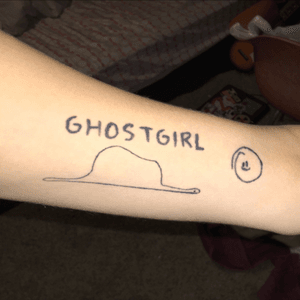 Ghostbusters - Ghost Girl. Smiley face drawn by Kristen Wiig. Boa Constrictor digesting an Elephant - From The Little Prince - Book and Movie. #Ghostbusters #kristenwiig #Black #tattoo #smileyface #snake #thelittleprince #elephant 
