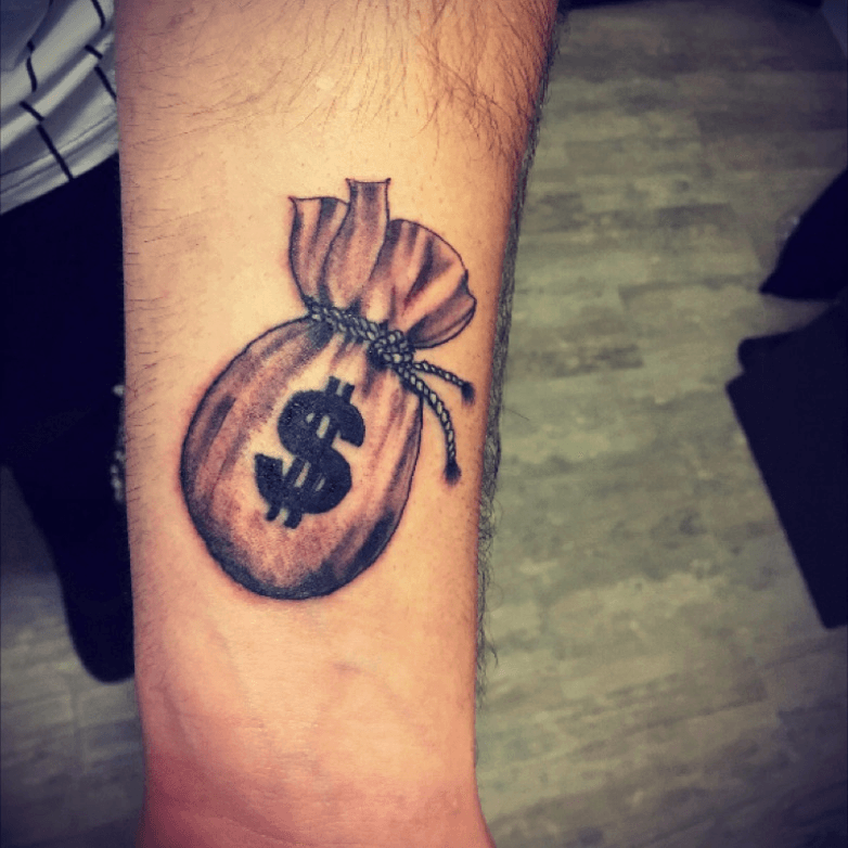 money bag tattoo stencil