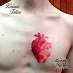 Geometric heart tattoo #tattoo #marianagroning #karmatattoo #cdmx #MexicoCity #watercolor #watercolortattoo #watercolortattooartist 