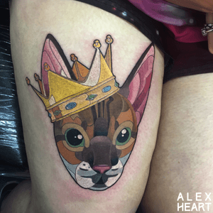 #king #cat #tattoo by #AlexHeart 