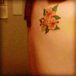 Done by K at Warlocks in Raleigh, NC. #tattoo #hibiscus #flowers #firsttattoo #backpiece 