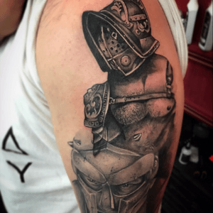 Gladiator theme upper arm sleeve on my brother