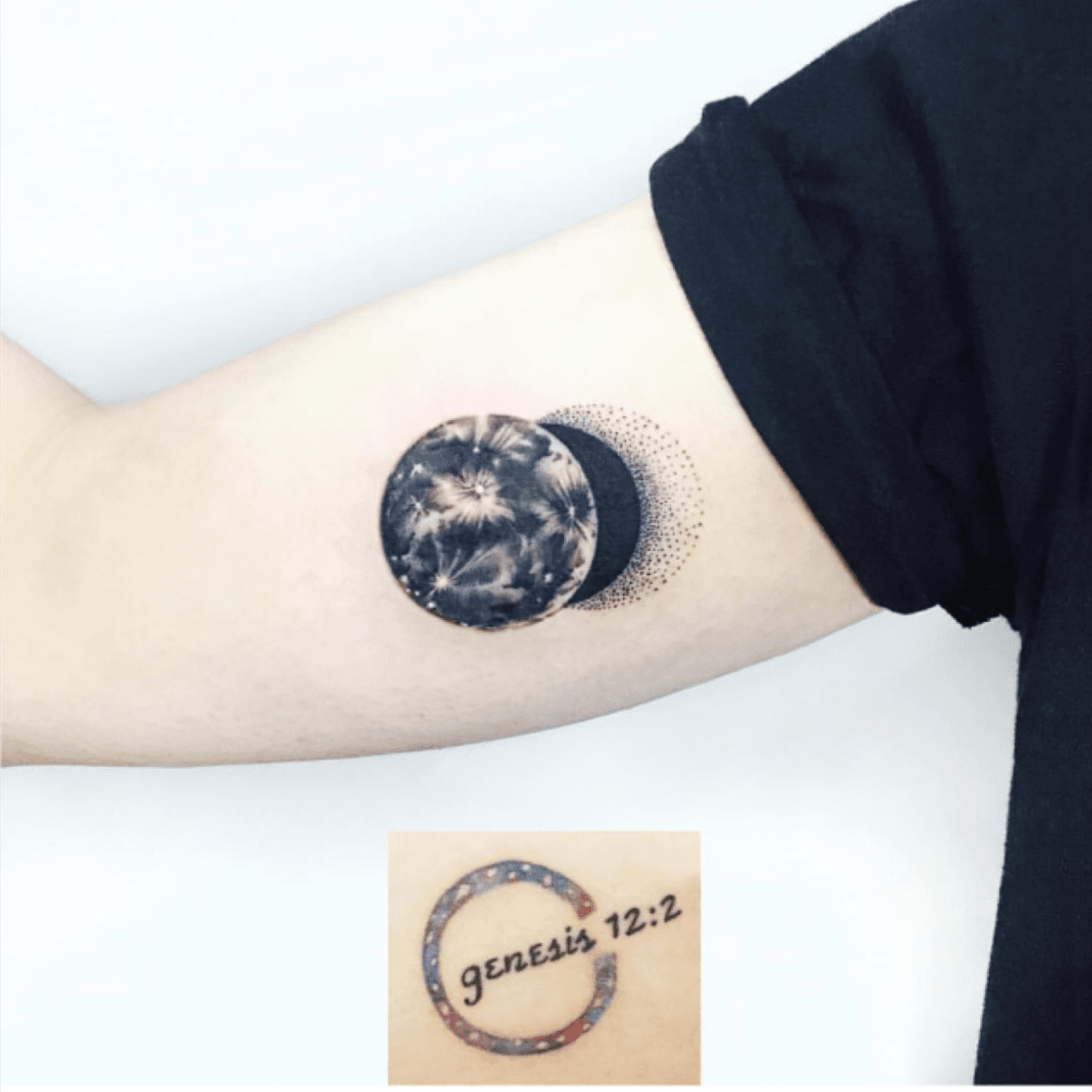 Tattoo uploaded by Oleksandr Tattooist  Moon in black band Coverup  for Vladimir  тату луна trigram tattoo moon inkedsense tattooist  кольщик  Tattoodo