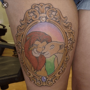 Nala and Simba cameo tattoo #LionKing #Lion #Disney 