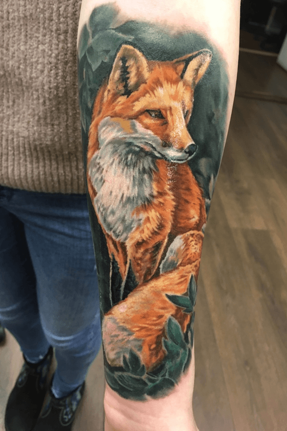 My realistic fox tattoo  Angelique Grimm