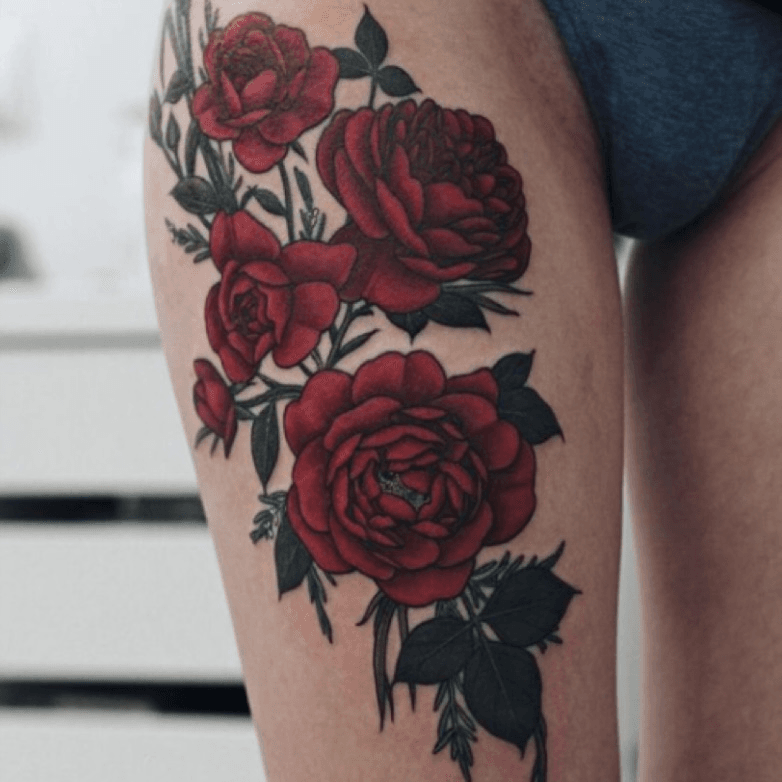 June Birth Flower Tattoos Honeysuckle and Rose Tattoo  Birth flower  tattoos Flower tattoos Rose tattoo sleeve