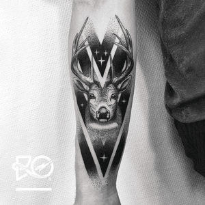 By RO. Robert Pavez • Sweet Deer • Studio Nice Tattoo • Stockholm - Sweden 2017  • #engraving #dotwork #etching #dot #linework #geometric #ro #blackwork #blackworktattoo #blackandgrey #black #tattoo #deer #deertattoo #fineline 