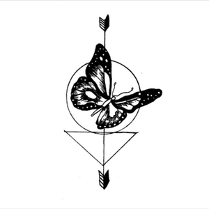 This would make a cool tattoo... My love for butterflies and arrows, all  in one! Love this design. #butterfly #arrow #design #geometric 