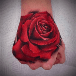 Thinking I need a rose to add to my collection. The question is old school or photo realism? #dreamtattoo #color #inkmeup #handtattoos #handtattoos 